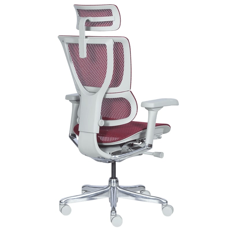 Ергономичен офис стол - IOO Elite 2 сива рамка-червен